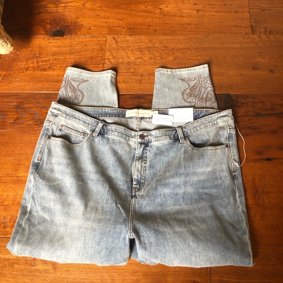 Gorgeous Studded Ultimate Denim Soft Surroundings Plus Size Jeans - Picture 4 of 10